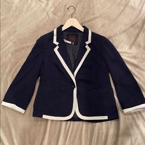 The Limited large Blue blazer with white trimming